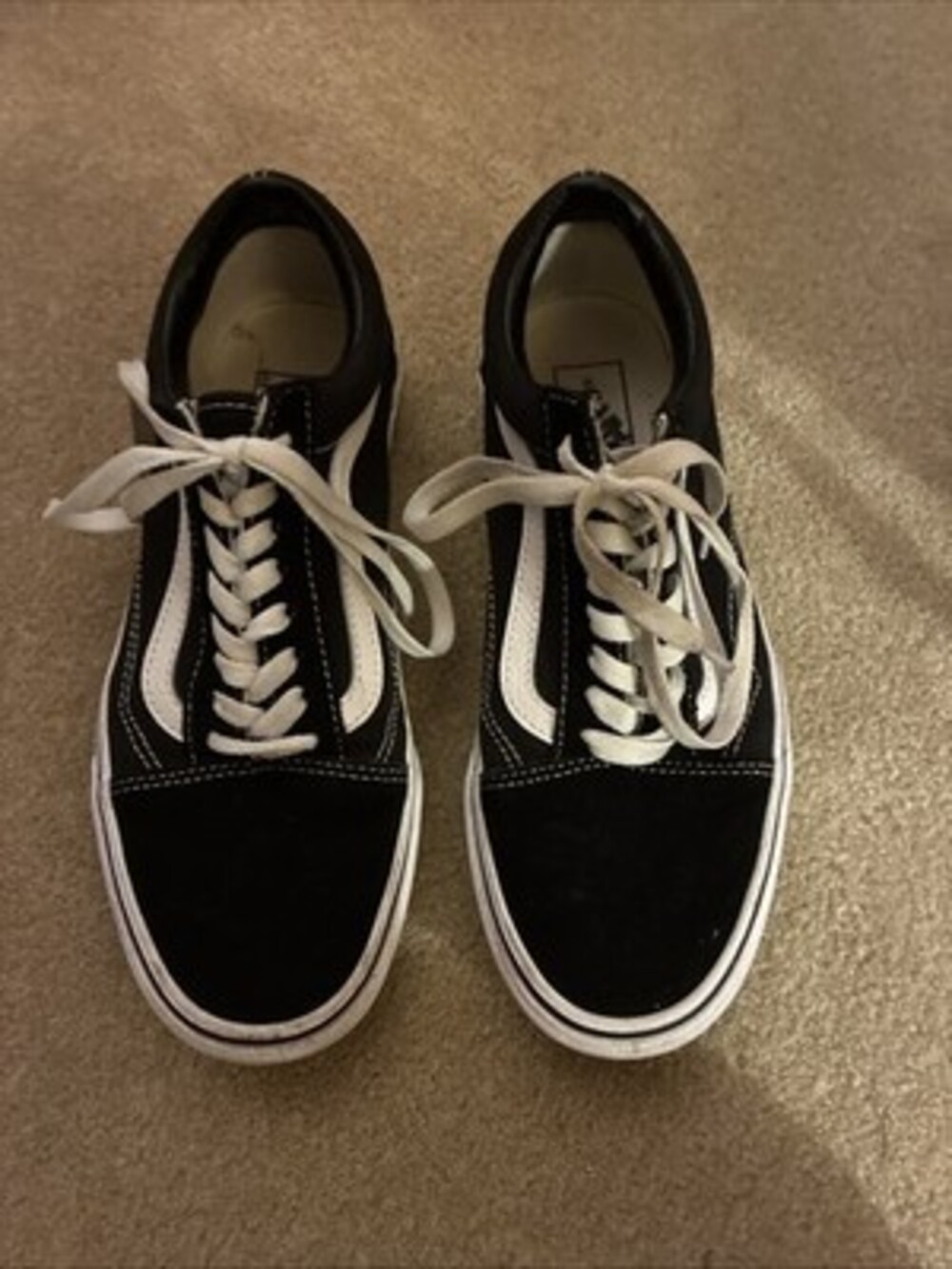 GUC Vans Off The Wall Lo Suede Womens 9 Mens 7.5 Old Skool Shoes Black Lace Up